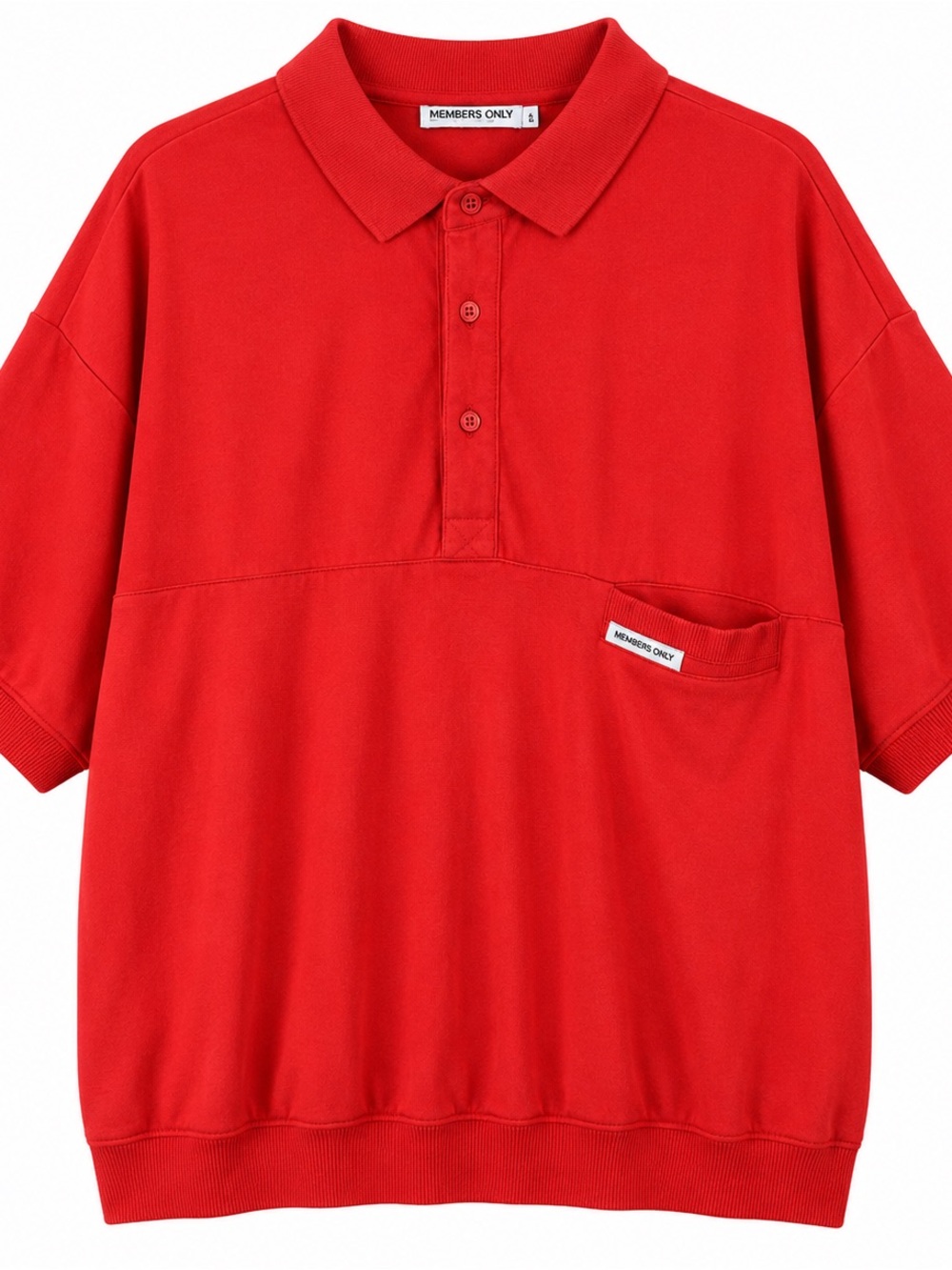 Members Only Red Short-Sleeve Polo with Pocket